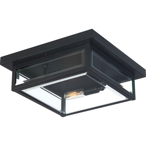Pax Black Two-Light Outdoor Flush Mount with Beveled Glass, image 3