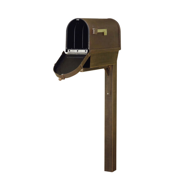 Berkshire Curbside Copper Mailbox with Newspaper Tube and Wellington Mailbox Post, image 2