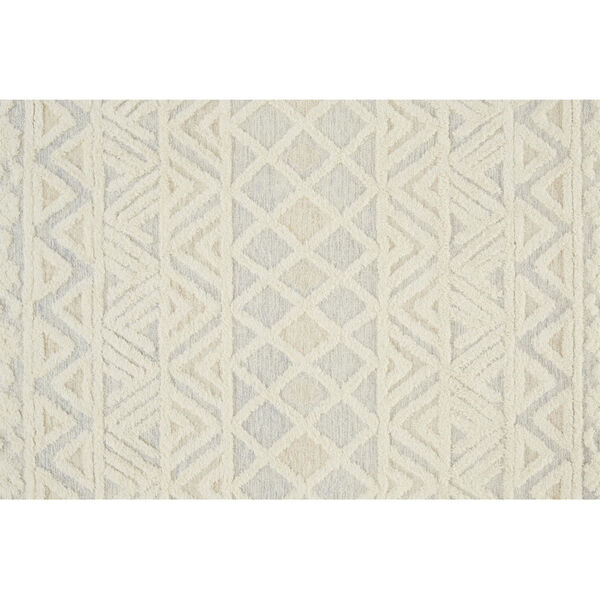 Anica Moroccan Chevorn Wool Tufted Ivory Blue Rectangular: 4 Ft. x 6 Ft. Area Rug, image 5