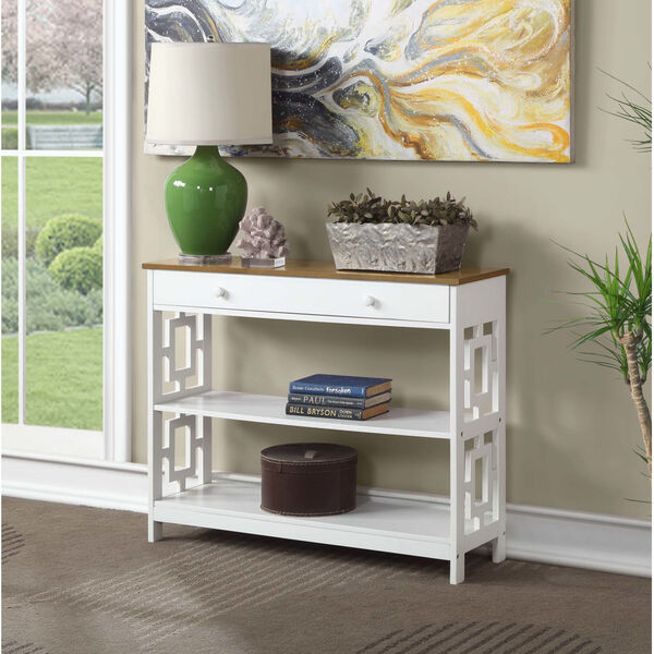 Town Square Driftwood White Accent Console Table, image 1