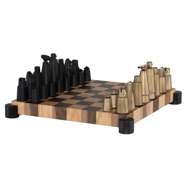 Smoked Black and Bronze Chess Set, image 1