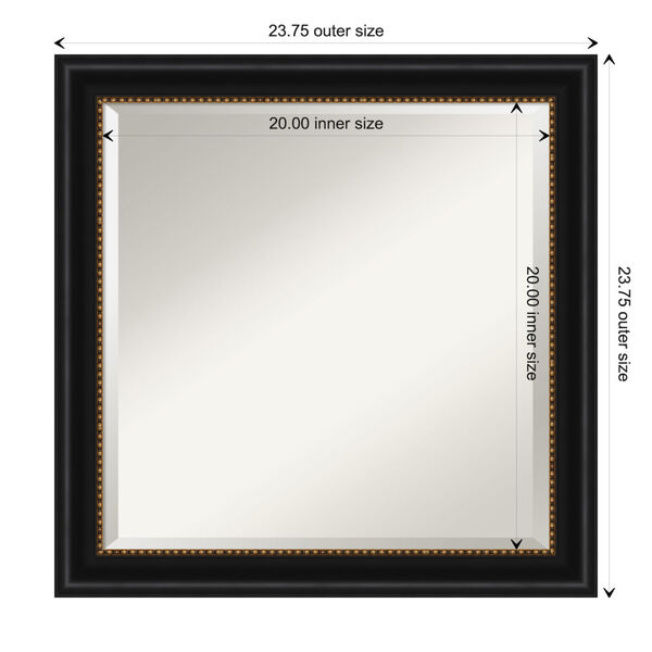 Manhattan Black 24W X 24H-Inch Bathroom Vanity Wall Mirror, image 6