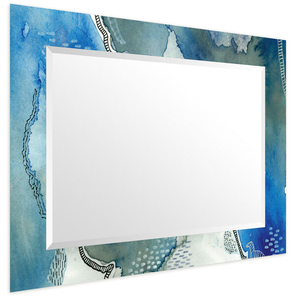 Subtle Blues Blue 40 x 30-Inch Rectangular Beveled Wall Mirror, image 4