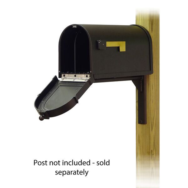 Curbside Black Berkshire Mailbox with Front Address Number and Ashley Front Single Mounting Bracket, image 2