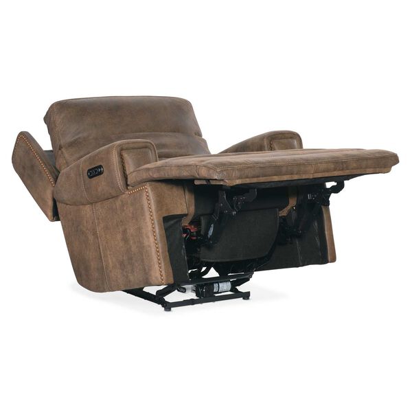 MS Brown Wheeler Power Recliner with Headrest, image 3