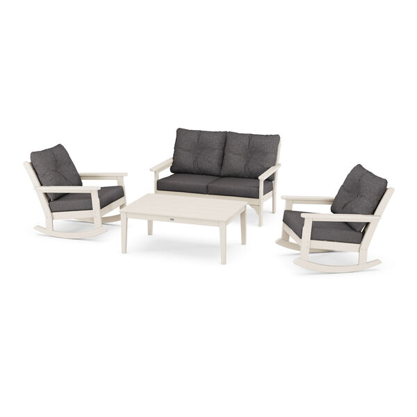 Vineyard Sand and Ash Charcoal Deep Seating Rocking Chair Set, 4-Piece, image 1