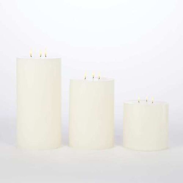 3-Wick Unscented Pillar Candle - 6 x 12, image 4