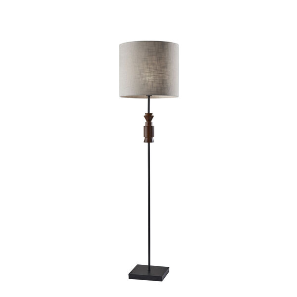 Elton Walnut Wooden Accent One-Light Floor Lamp, image 1