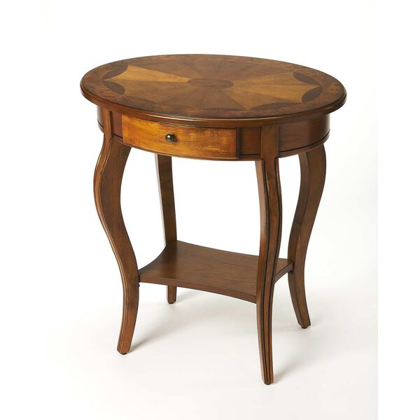 Jeanette Olive Ash Burl Oval Accent Table, image 1