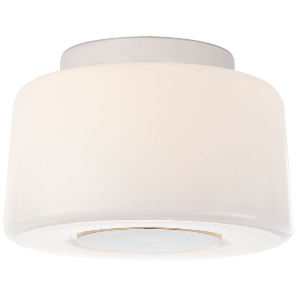 Acme Small Flush Mount in Polished Nickel with White Glass by Barbara Barry, image 1