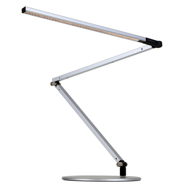 Z-Bar Silver LED Desk Lamp with Two-Piece Desk Clamp, image 1