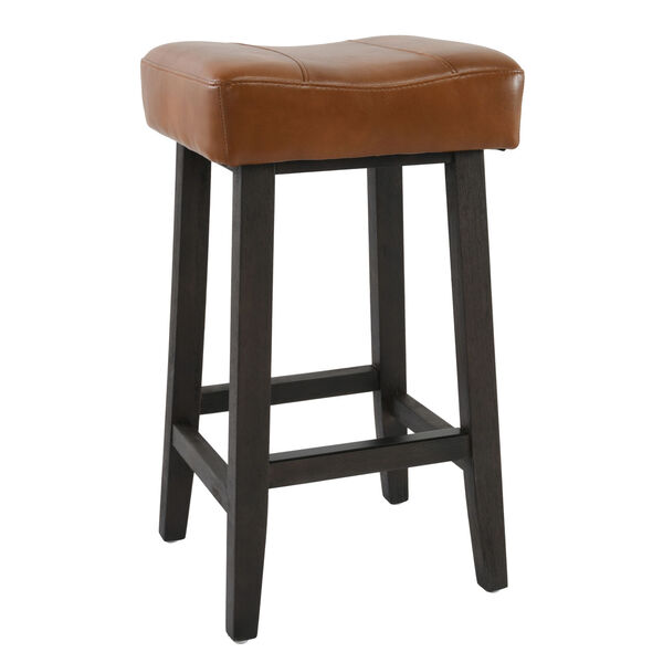 Lauri Caramel and Dark Brown Backless Counterstool, image 1