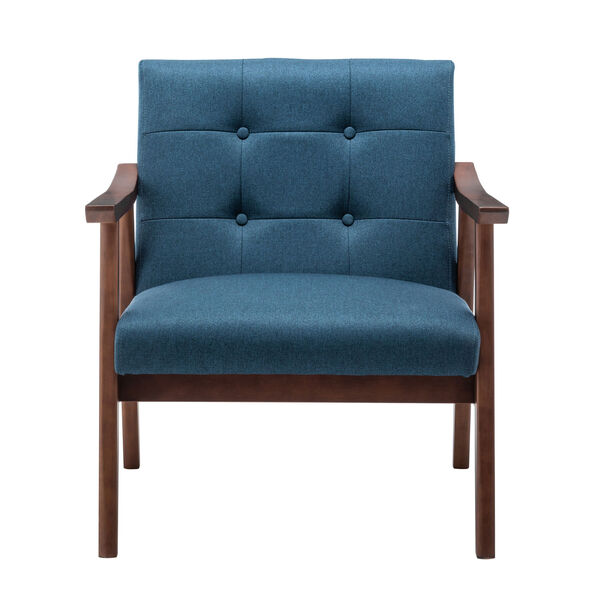 Take a Seat Natalie Dark Blue Fabric and Espresso Accent Chair, image 4