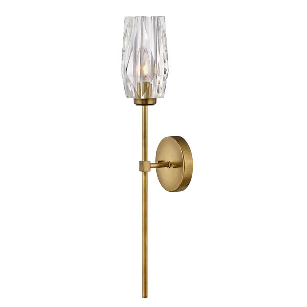 Ana Heritage Brass One-Light Wall Sconce With Faceted Clear Crystal Glass, image 2