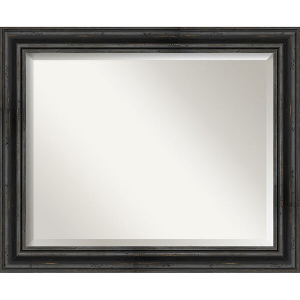 Rustic Pine Black 33-Inch Bathroom Wall Mirror, image 1