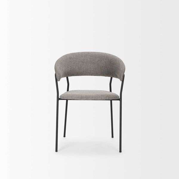 Carolyn Gray Fabric and Matte Black Metal Dining Chair, image 2