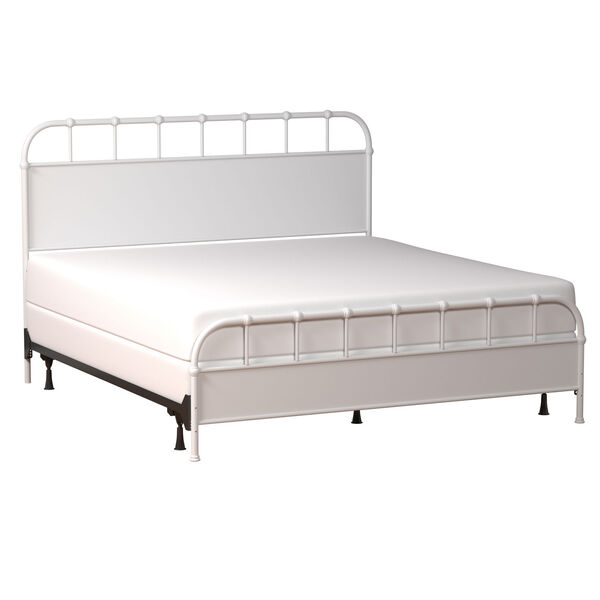 Grayson Textured White Metal Bed, image 1