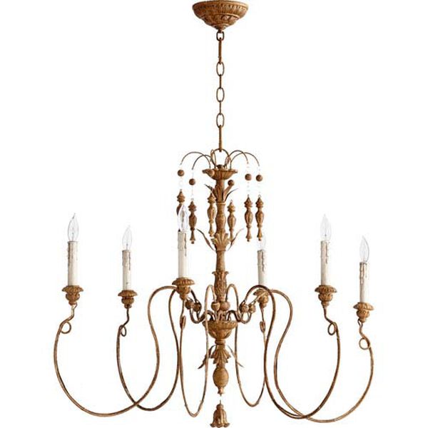 Salento French Umber 28-Inch Six Light Chandelier, image 1