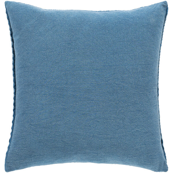 Waffle Bright Blue 18-Inch Throw Pillow, image 2