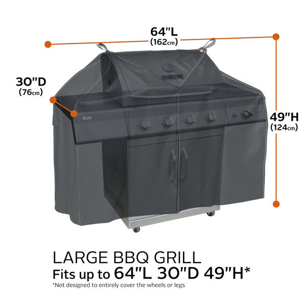 Poplar Charcoal Black 64-Inch BBQ Grill Cover, image 4