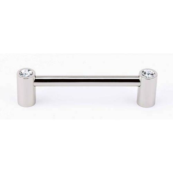 Contemporary Polished Nickel 4-Inch Crystal Pull, image 1