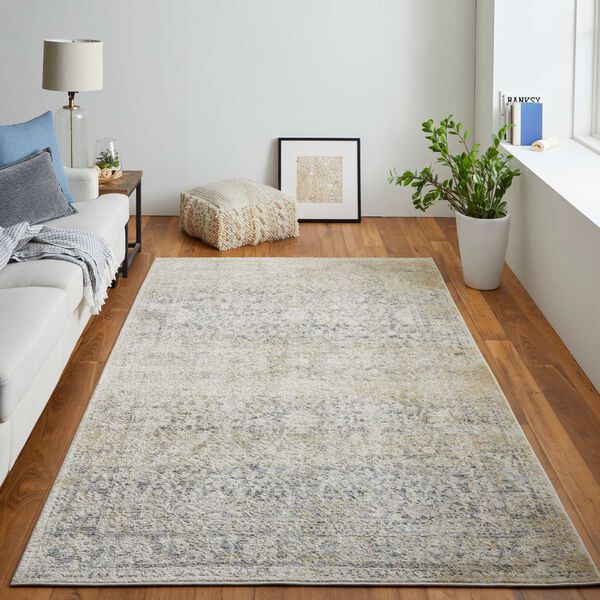 Camellia Casual Floral Botanical Gray Ivory Area Rug, image 5