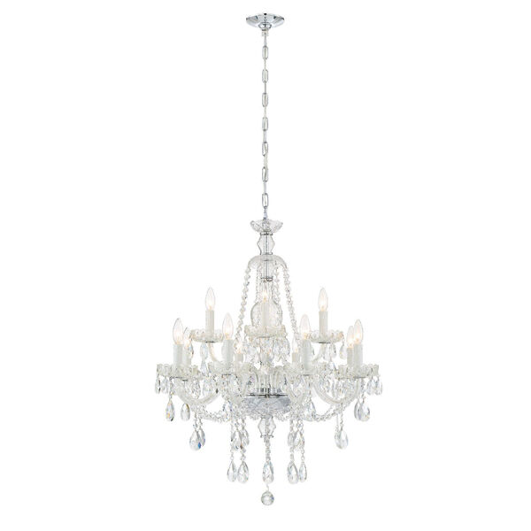 Candace Polished Chrome 28-Inch 12-Light Hand Cut Crystal Chandelier, image 6