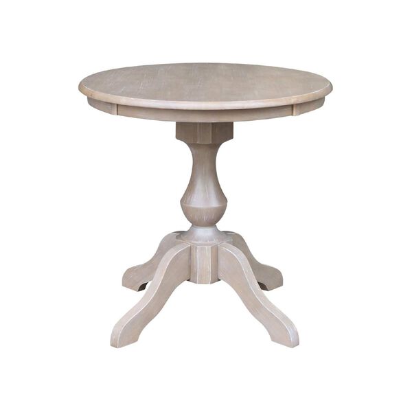 Parawood III Washed Gray Clay Taupe 30-Inch  Round Top Pedestal Table with Two Chairs, image 3