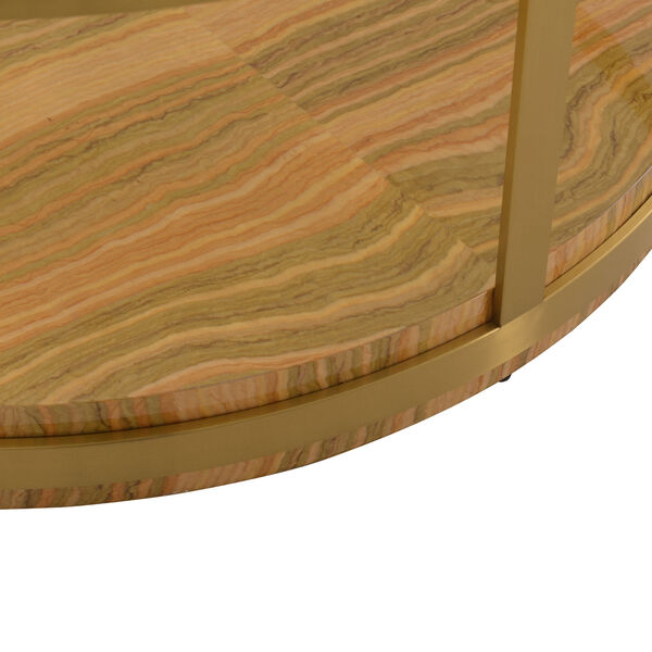 Hattie Glass Top Brushed Gold Coffee Table, image 5