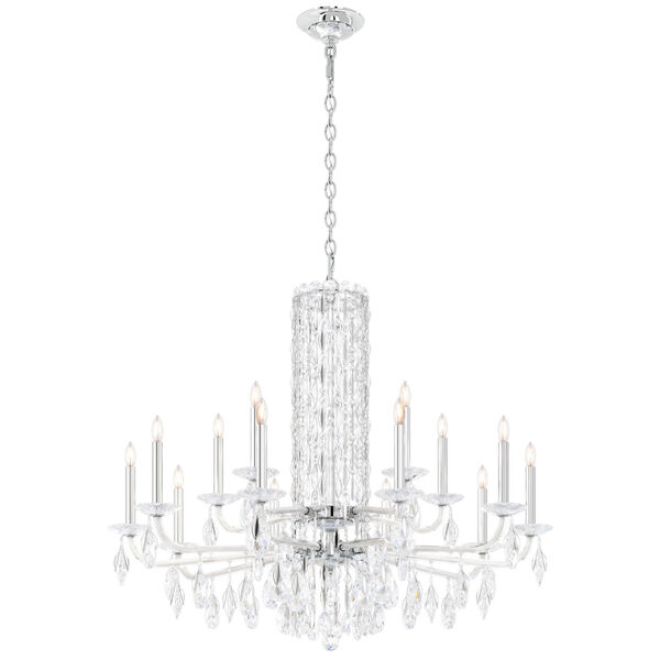 Sarella Stainless Steel 41-Inch 15-Light Chandelier with Clear Crystal from Swarovski, image 1
