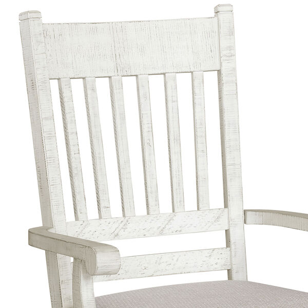 Valley Ridge Distressed White Dining Arm Chair, image 4
