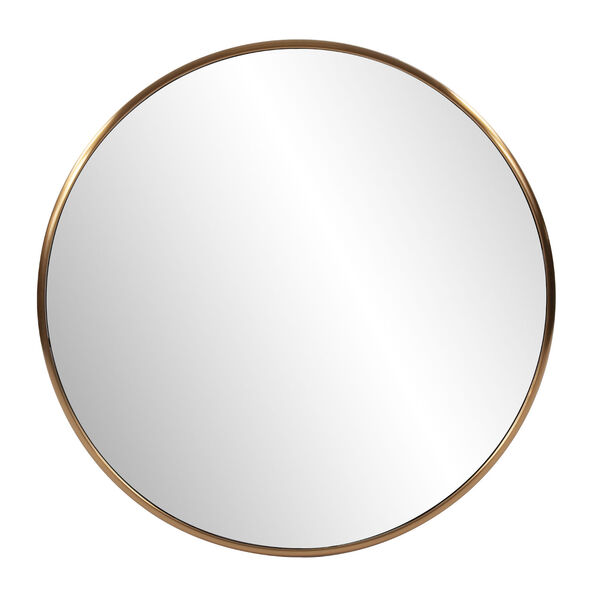 Yorkville Brushed Brass 32-Inch Round Wall Mirror, image 1