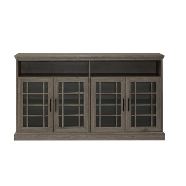 Slate Gray 58-Inch Classic Glass Door TV Console, image 3