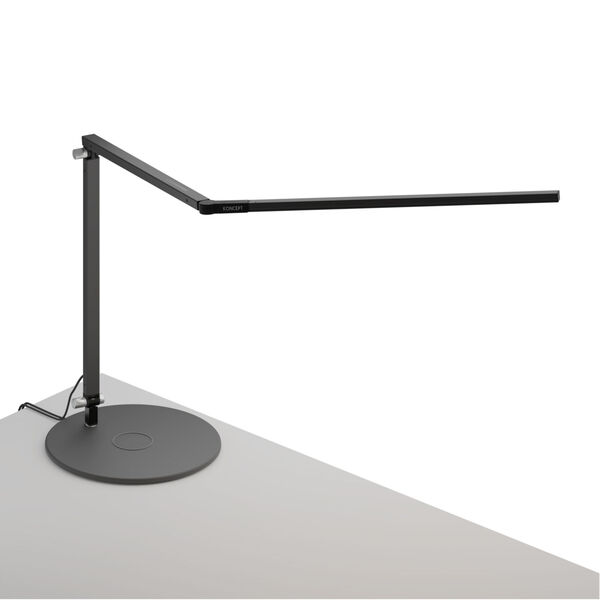 Z-Bar Metallic Black Warm Light LED Desk Lamp with Wireless Charging Qi Base, image 1