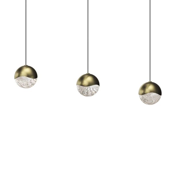 Grapes Brass Three-Light LED Pendant, image 1
