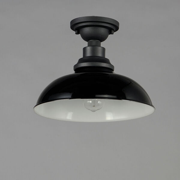 Granville Gloss Black One-Light Outdoor Flush Mount, image 2