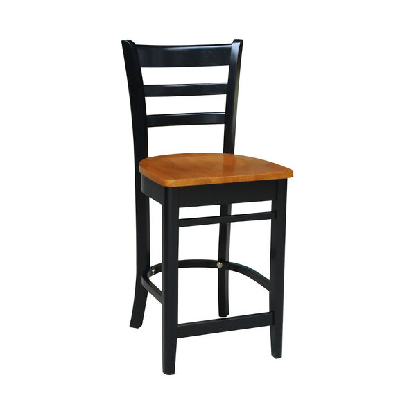 Black and Cherry 30-Inch Counter Height Table with Two Counter Stool, Three-Piece, image 4