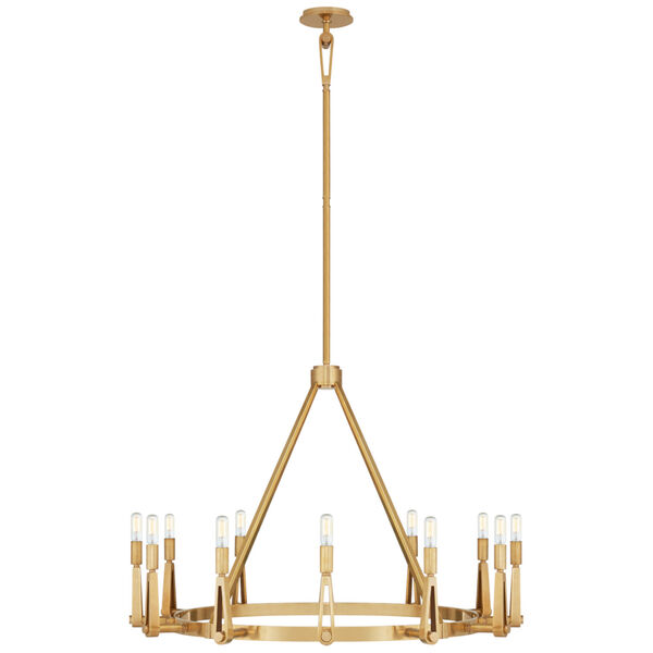 Alpha Grande Chandelier in Hand-Rubbed Antique Brass by Thomas O'Brien, image 1