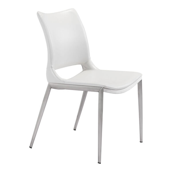 Ace White and Silver Dining Chair, Set of Two, image 1