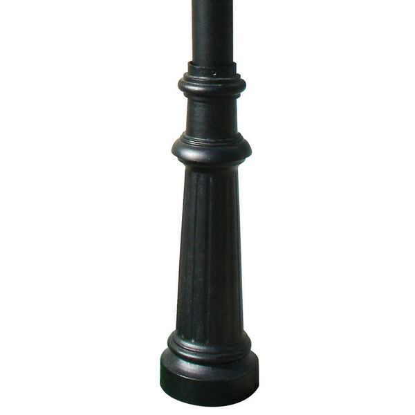Lewiston Black Post with Support Brace, E1 Economy Mailbox, Fluted Base and Ball Finial, image 2