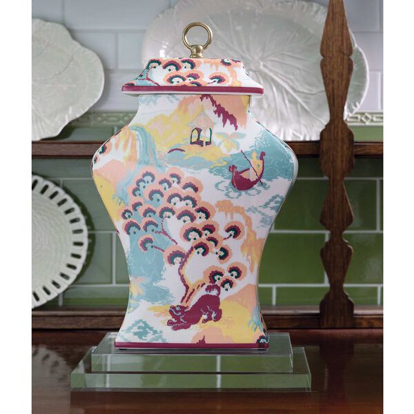 Canton Coral Decorative Jar, image 2