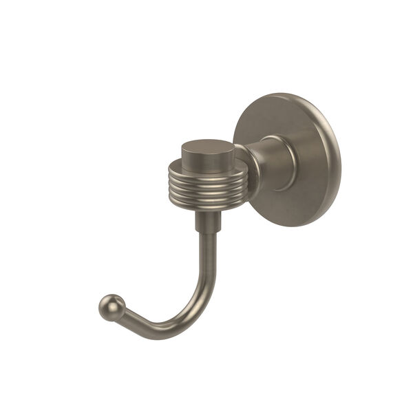 Continental Collection Robe Hook with Groovy Accents, Antique Pewter, image 1