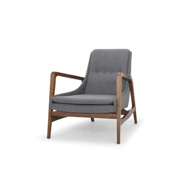 Enzo Shale Gray and Walnut Occasional Chair, image 4