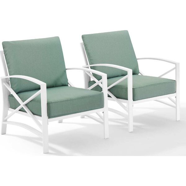 Kaplan Mist White Outdoor Metal Armchair Set , Set of Two, image 5