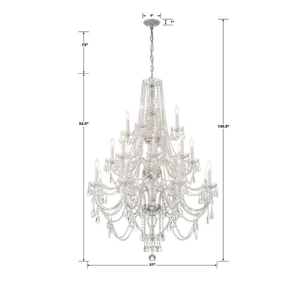 Traditional Crystal 20-Light Chandelier, image 3