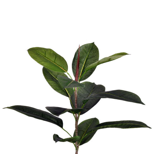 Green Potted Rubber Tree with 148 Leaves, image 2