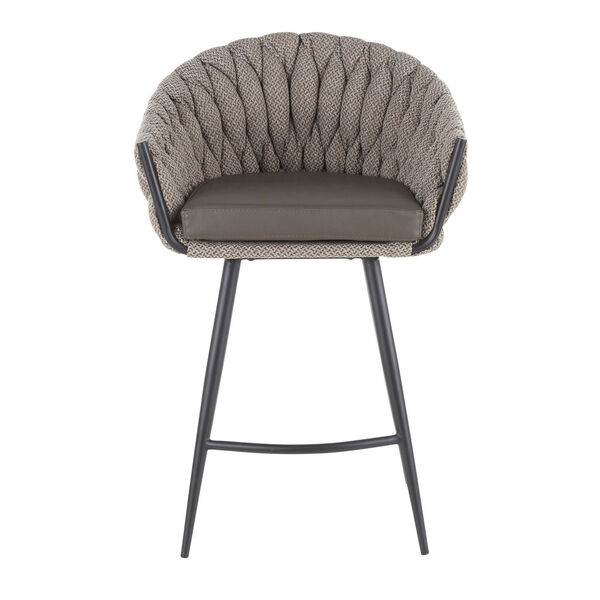 Matisse Black and Grey Braided Counter Stool, image 5