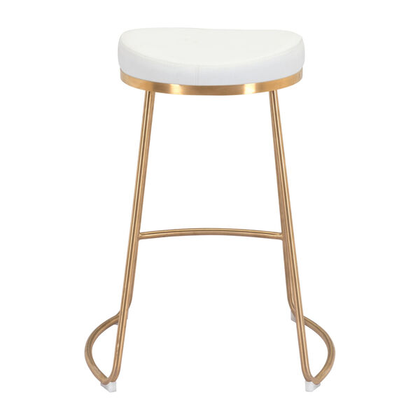 Bree White and Gold Counter Stool, Set of Two, image 5