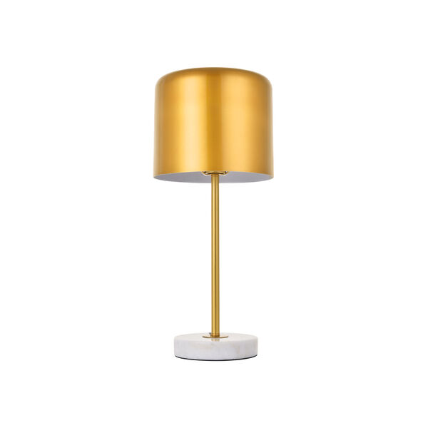 Exemplar Satin Gold and White Nine-Inch One-Light Table Lamp, image 5