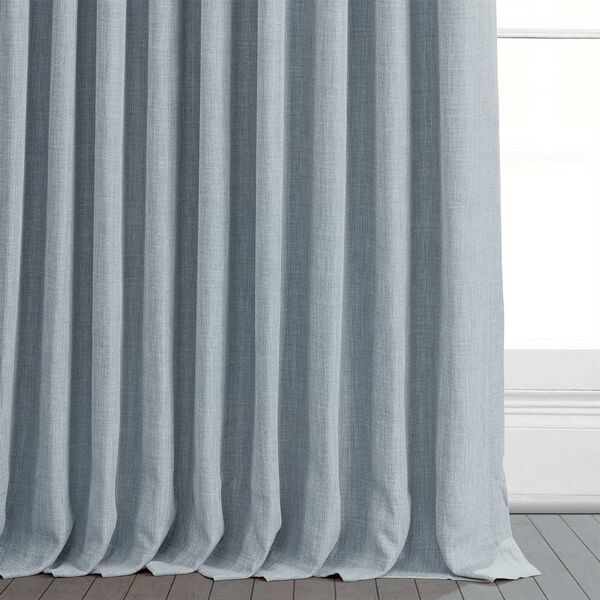 Heather Grey Faux Linen Extra Wide Blackout Single Panel Curtain 100 x 120, image 6